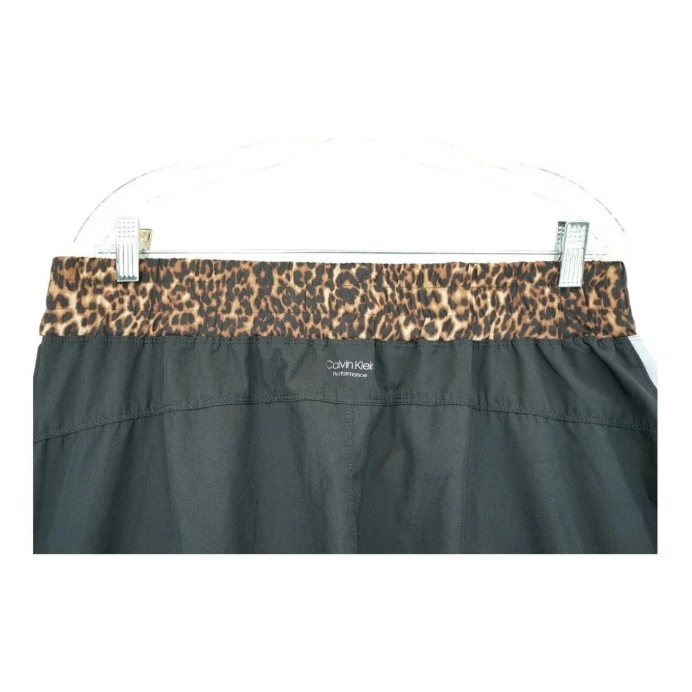 CALVIN KLEIN Animal Print Joggers Stretch‎ - Women's Size Large - Zip Pockets